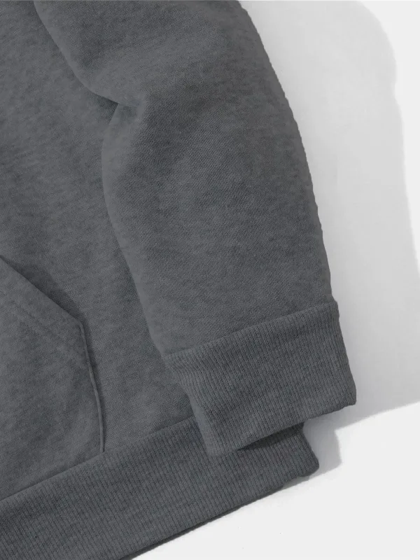 Men's Smoked 3-Thread Cotton Hooded Kangaroo Pocket Sweatshirt 4