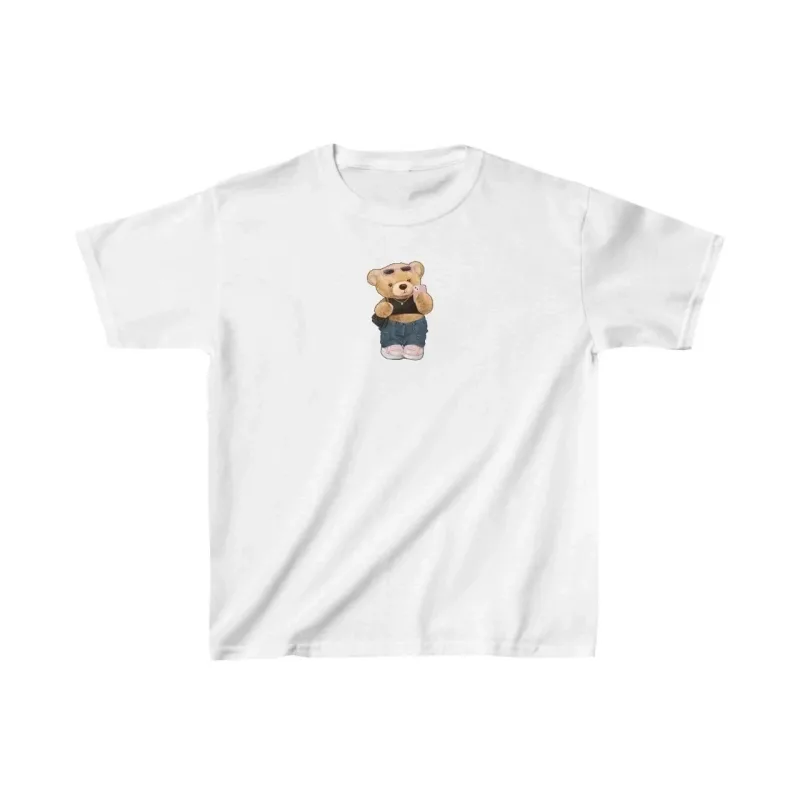 Παιδικό Λευκό Τυπωμένο Oversize T-Shirt