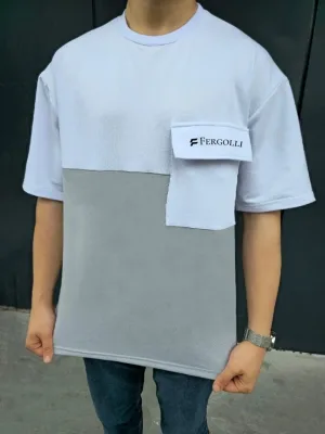 Férfi Szürke Patch Pocket Rövid Ujjú Póló