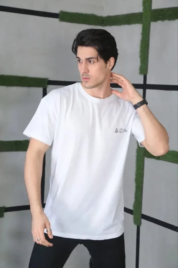Ανδρικό Λευκό Oversize Ποδήλατο Λαιμός Τυπωμένο Μπλουζάκι 2