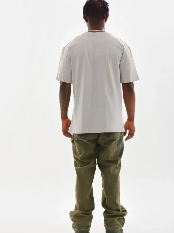 Машки сив oversize велосипед јака печат маица 2