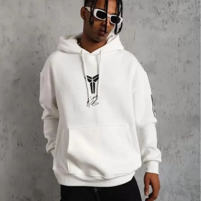 Mêr Reş Oversize 3 Têl Pembeyî Çapkirî Bi Berîkê Bi Kevanê Sweatshirt