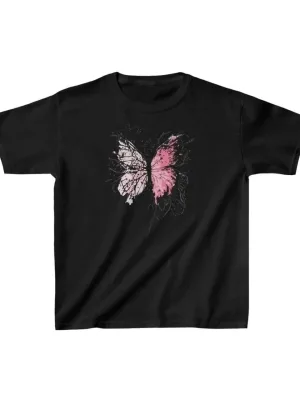 Children's Black Printed Scoop Neck Cotton T-Shirt