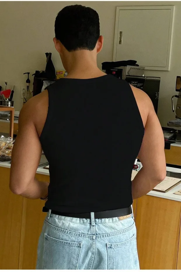 Kadın Siyah Halter Yaka Fitilli Likralı Spor Atlet 4