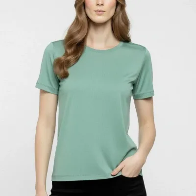 Tîşorta Bingeha Bisîkletê ya Jinan a Minta Kesk Slim Fit Likra 3