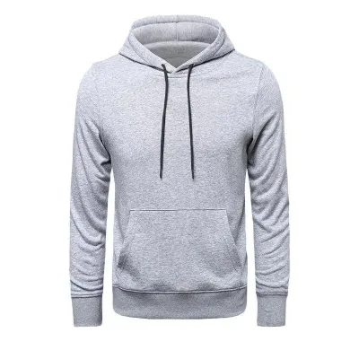 Pánské šedé oversized 3-nitné bavlněné mikiny s kapucí a kapsami 2