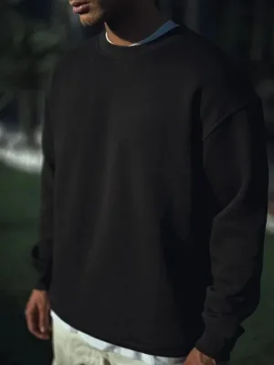 Sweatshirtê Reş ê Mêran ê Bi 3 Têlên Pembû û Stûyê Bisîkletê