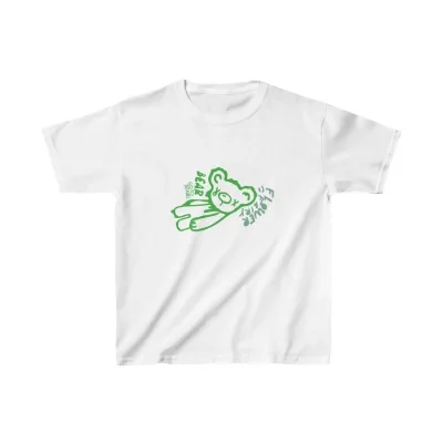 Uşaq Ağ Çap Oversize Rahat T-Shirt 1