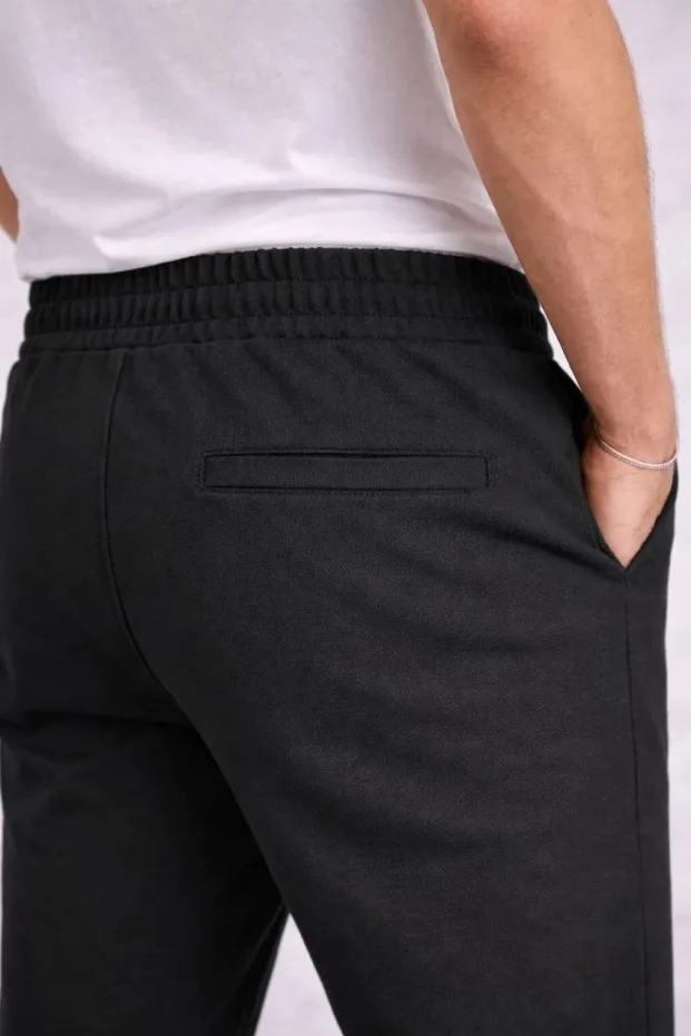 Men's Black Modern Cut Double Cuff Pocket Pants 7