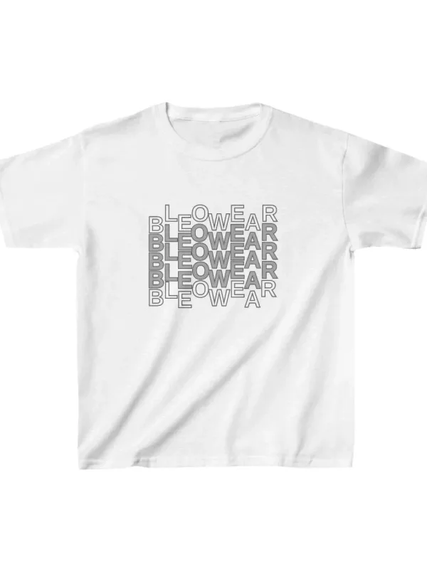 Children's White Printed Oversize Bicycle Neck T-Shirt 1