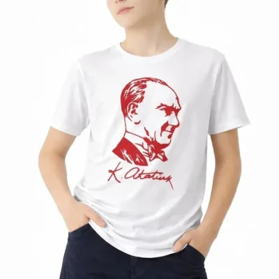 Uşaq Ağ Velosiped Yaxalı Atatürk Çap Köynək 1