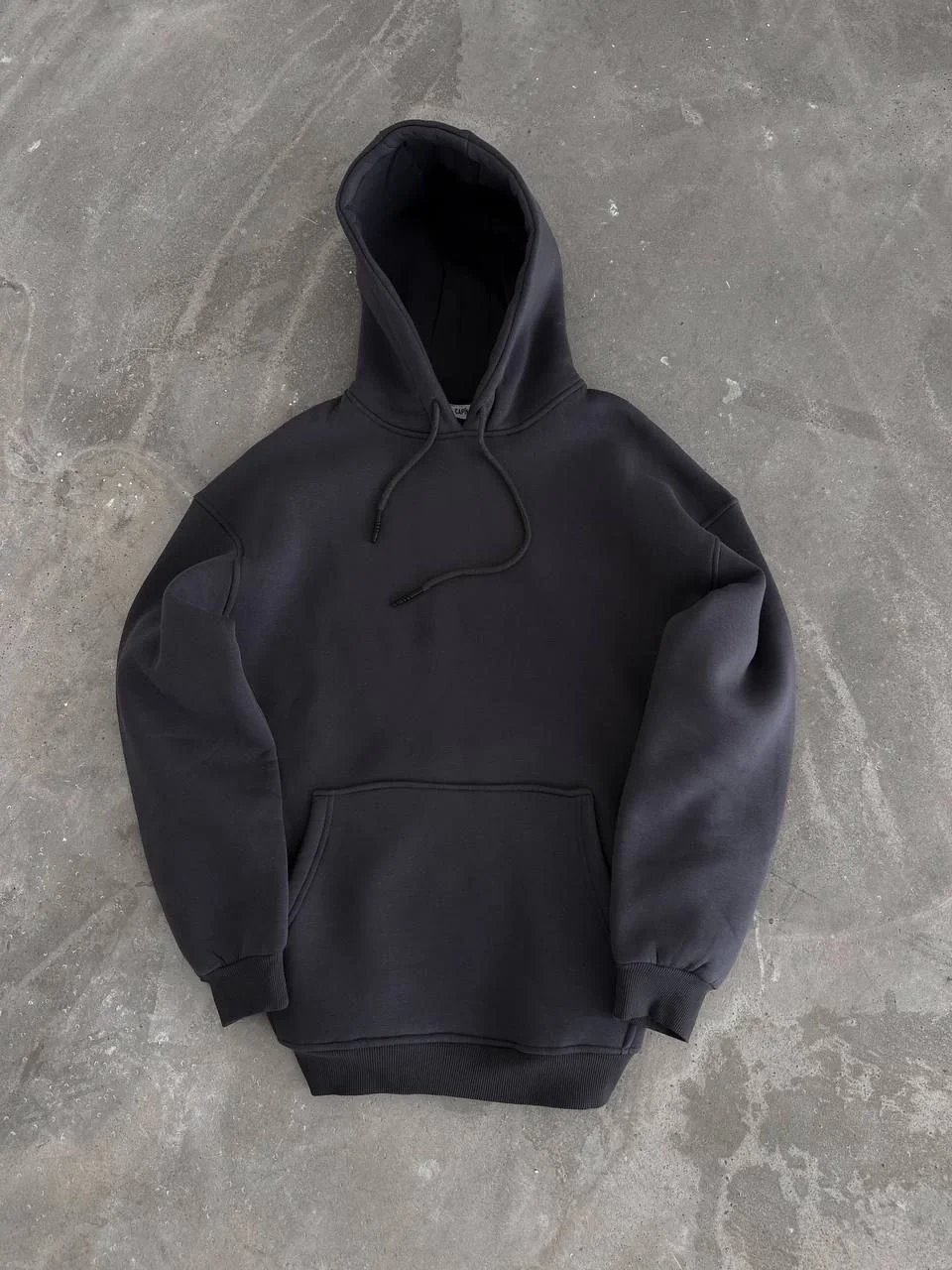 Damski Dymny Oversize 3-nitkowy Bawełniany Kaptur Kangur Kieszeń Sweatshirt