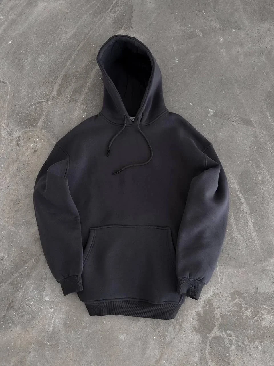 Damski Dymny Oversize 3-nitkowy Bawełniany Kaptur Kangur Kieszeń Sweatshirt
