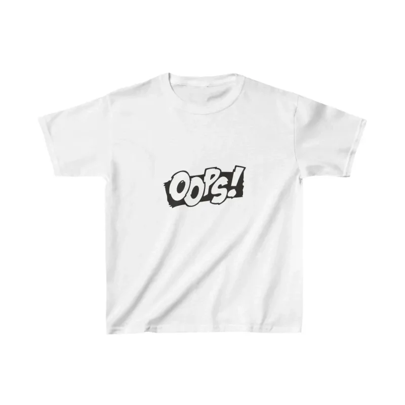 Uşaq Ağ Oversize Çap Velosiped Yaxalıq T-Shirt