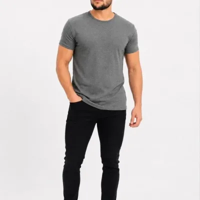 Машки антрацит slim fit велосипед јака краток ракав маица 2