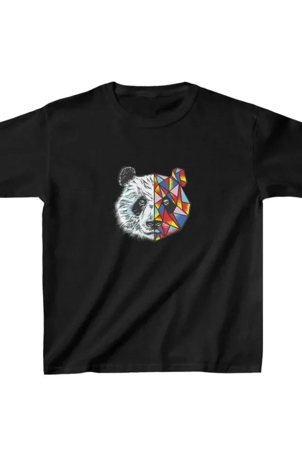 Παιδικό Μαύρο Oversize Printed Ποδήλατο Λαιμό T-Shirt 3