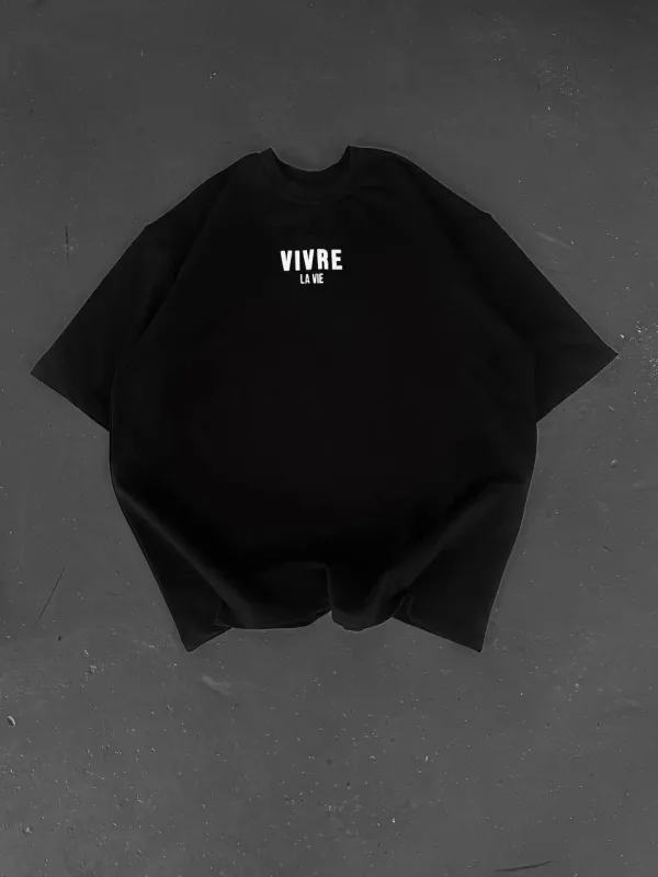 Men's Black Regular Cycling Neck Front Back Printed T-Shirt 2