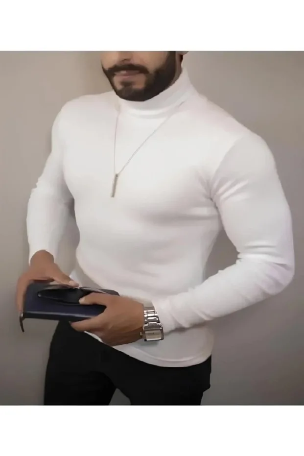 Erkek Beyaz Likralı Fitilli Kaşkorse Body 1