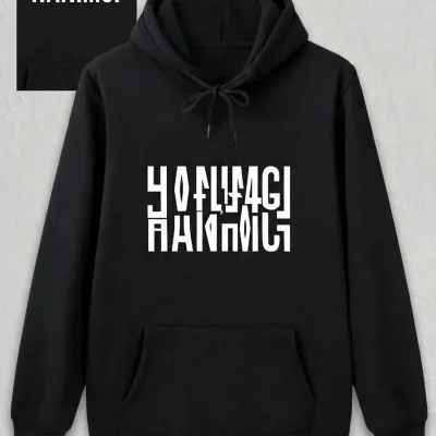 Damski Czarny Oversize Walentynkowy Nadruk Kaptur Sweatshirt 1