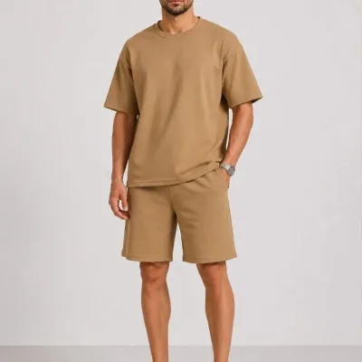 Mêr Qehweyî Oversize Nerm Dokû Bêrîk Set 3