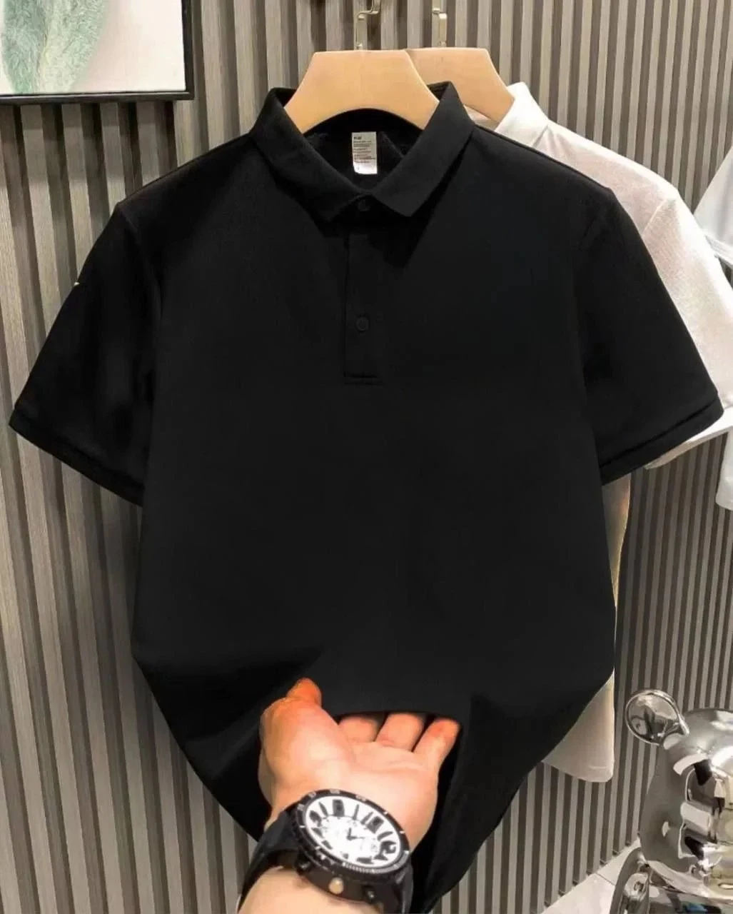 Tîşorta Mêran a Reş a Bişkokî Pike Polo Stû