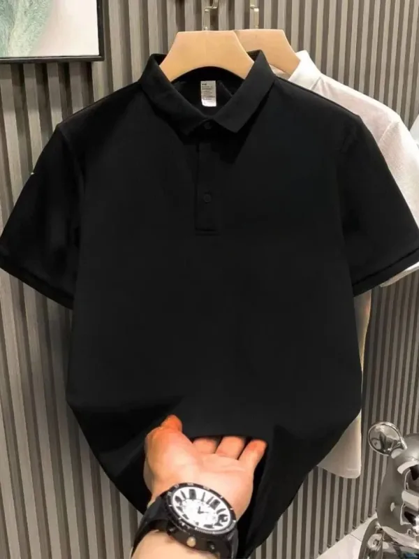 Tîşorta Mêran a Reş a Bişkokî Pike Polo Stû 1