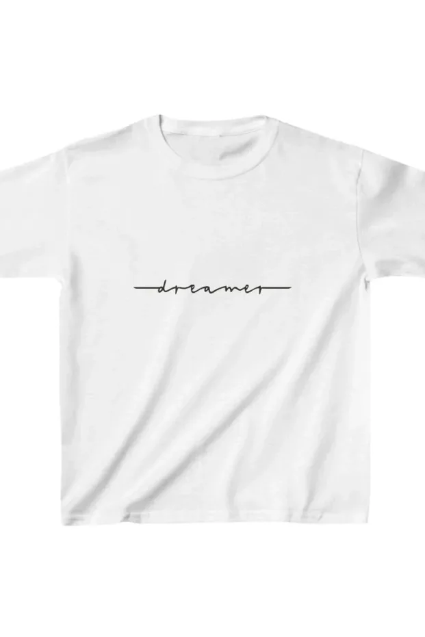 Cocuk Beyaz Baskılı Oversize Bisiklet Yaka T-Shirt 1