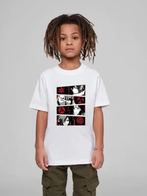 Παιδικό Λευκό Τυπωμένο Oversize Λαιμό Ποδηλάτου T-Shirt