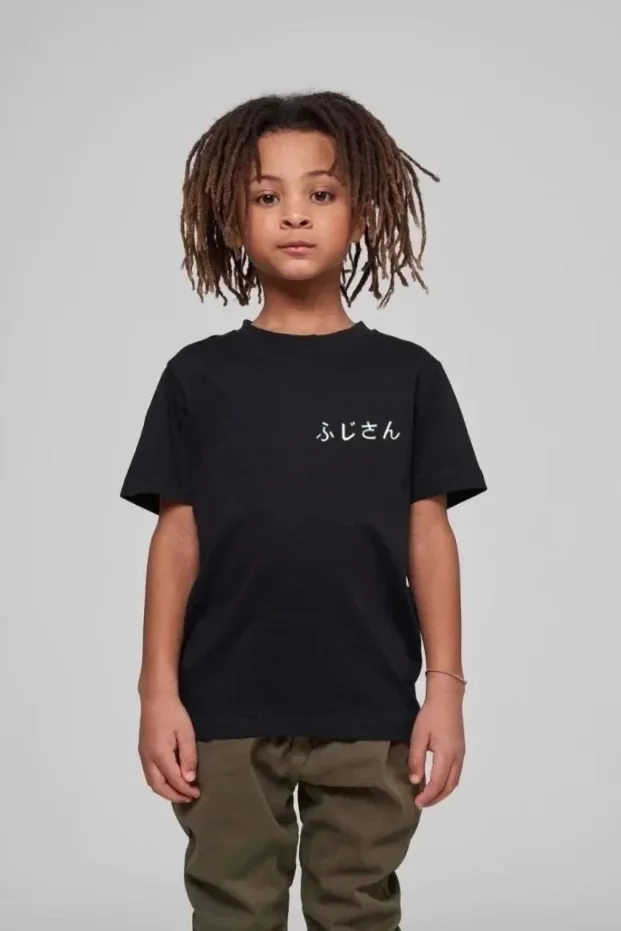 Children's Black Oversize Printed Crew Neck T-Shirt 1
