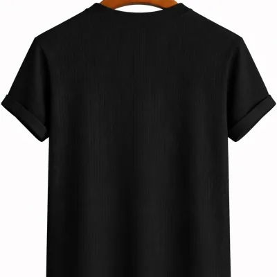 Unisex bavlněné overzitní tričko s výstřihem do V, černé 3