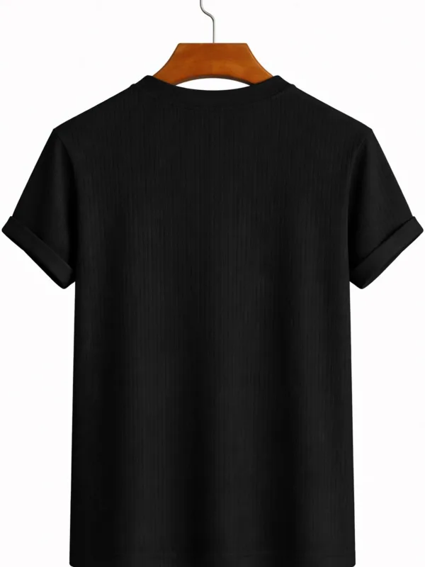 Unisex bavlněné overzitní tričko s výstřihem do V, černé 3