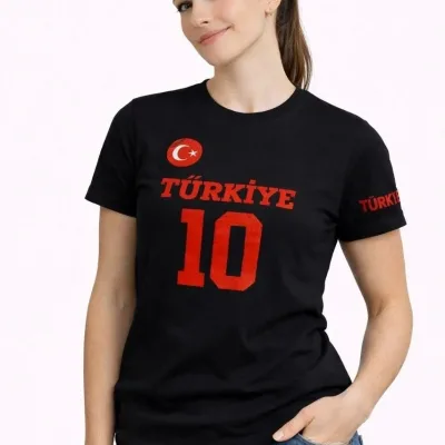 Bluzë Femrash e Zezë Turqi me Stampë Hënë e Yll, Madhësia 10, Tifoz 1