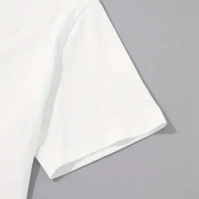 Men's White Cycling Neck Palm Printed Short Sleeve T-Shirt 2