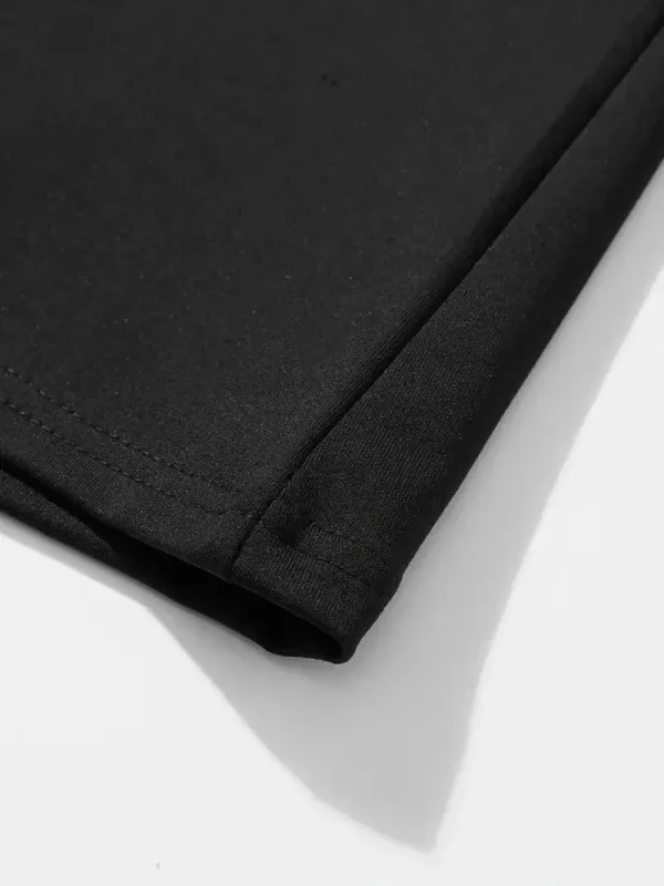 Muška crna oversize majica s okruglim izrezom, print karte 4