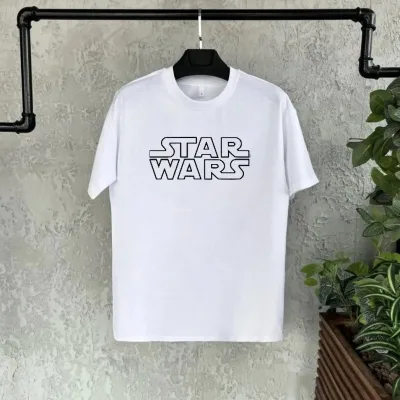 Children's White Crew Neck Short Sleeve Printed T-Shirt 1