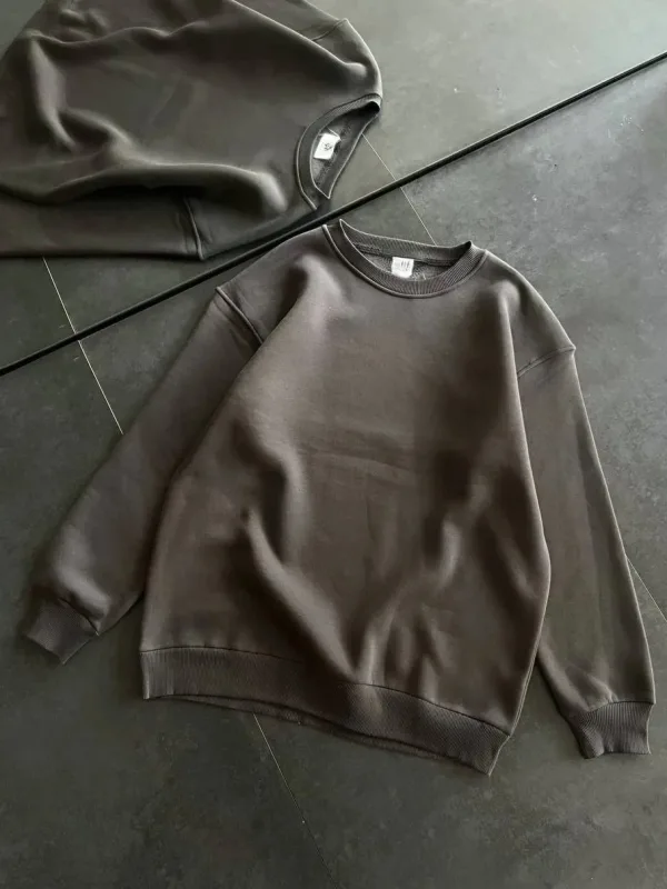 Women's Smoky Scoop Neck 3-Thread Cotton Basic Sweatshirt 1