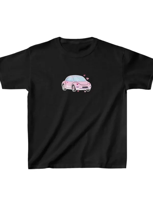 Dětské černé oversized potištěné bavlněné tričko 1