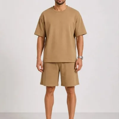 Mêr Qehweyî Oversize Nerm Dokû Bêrîk Set 1