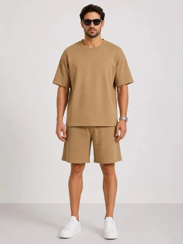 Mêr Qehweyî Oversize Nerm Dokû Bêrîk Set