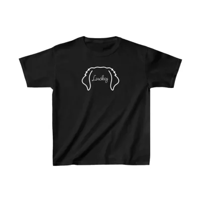Dětské černé oversized potištěné tričko 1