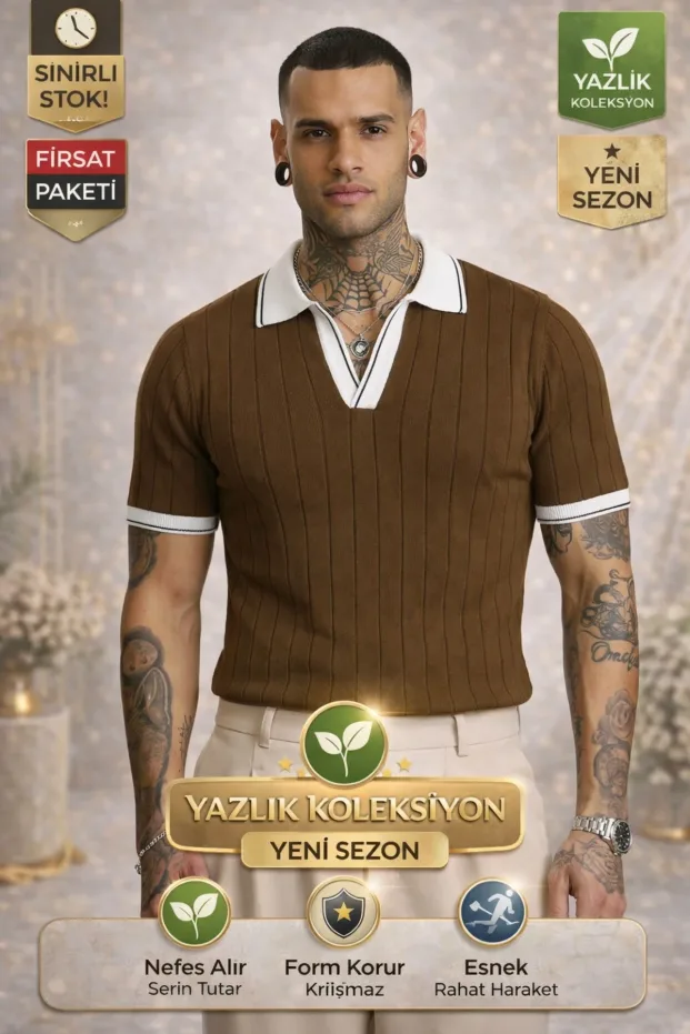 Kafe Toscana Triko Mëngë të Shkurtra Jakë Polo T-Shirt 1
