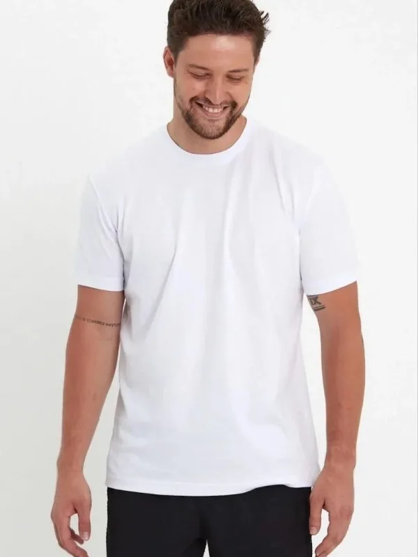 Erkek Beyaz Regular Fit Bisiklet Yaka Penye Tişört 3