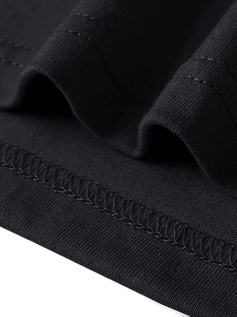 Bărbați Tricou Negru cu Imprimeu Panteră Roz și Mânecă Scurtă 4