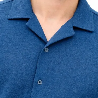 Muška indigo oversize dugi rukavi udoban kroj košulja 1