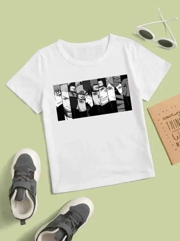Bluzë për fëmijë e bardhë me printim, oversize, me jakë biçiklete 3