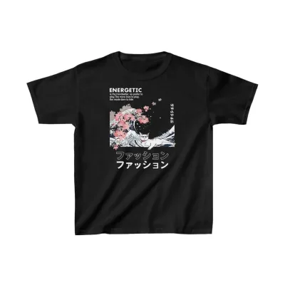 Dětské černé potištěné oversized tričko 1