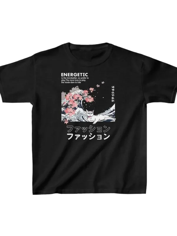 Dětské černé potištěné oversized tričko 1