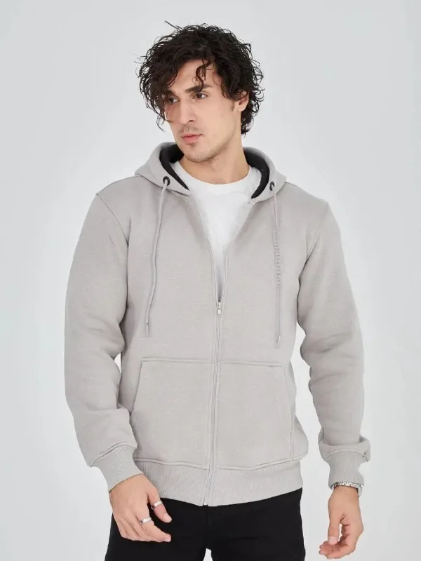 Mêr Gewr 3 Têl Pembû Hoodie Bi Zîp û Cêb 2