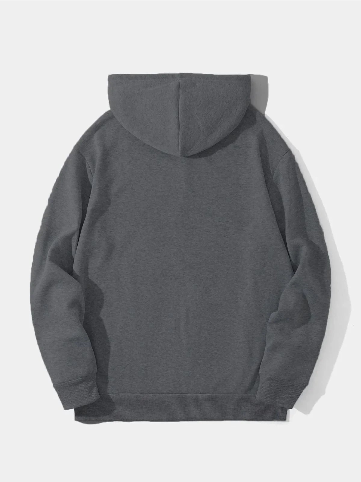 Mêr Dûkêl 3 Têl Pembo Kapûşonî Kangurû Cêbî Sweatshirt