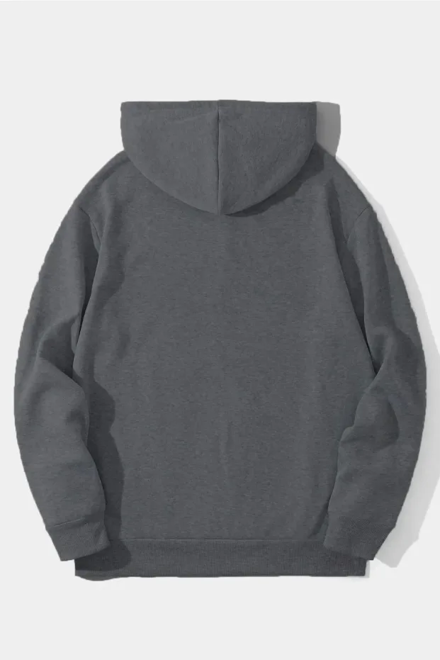Mêr Dûkêl 3 Têl Pembo Kapûşonî Kangurû Cêbî Sweatshirt 1